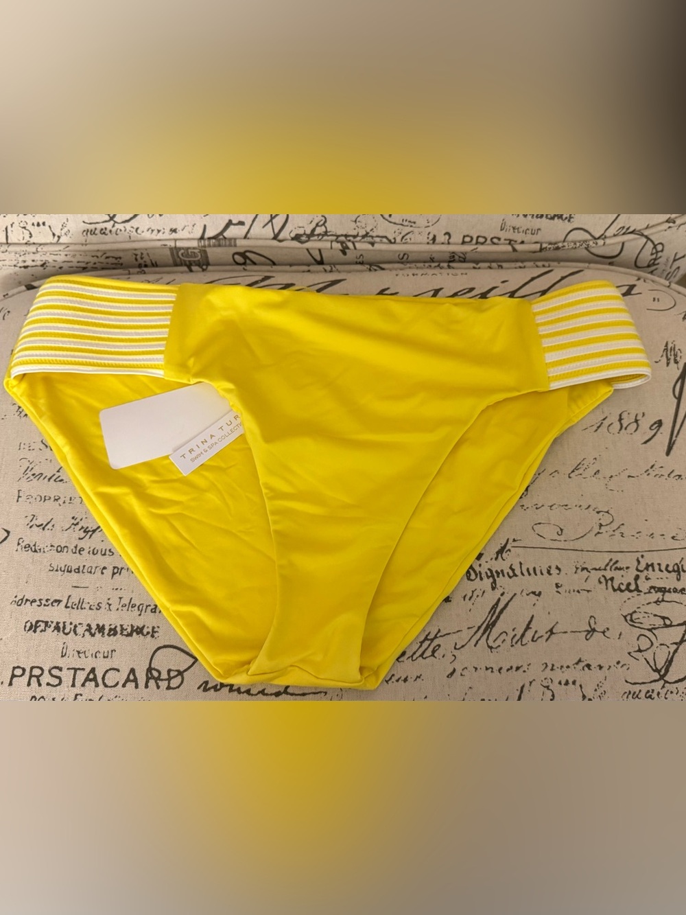 🛍️🛍️ BRAND NEW!!  TRINA TURK YELLOW/WHITE SWIM BOTTOM 🛍️🛍️
